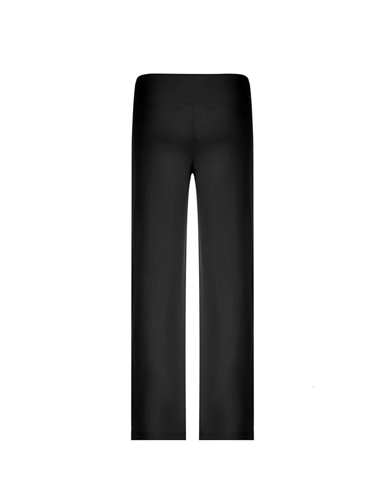 Solid Drawstring Low Waist Straight Pants Women Basic Casual Jogger Sweatpants 250122