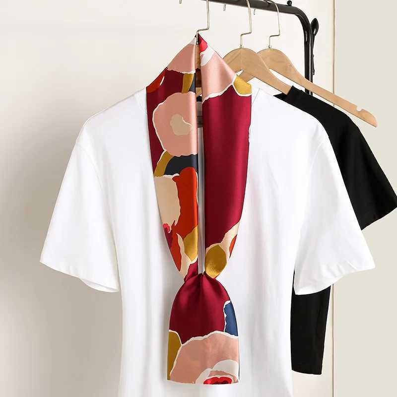 Luxury red printed long scarf silk scarf womens spring neck tie Shl Wrs womens hair wrist scarf headscarf W250118