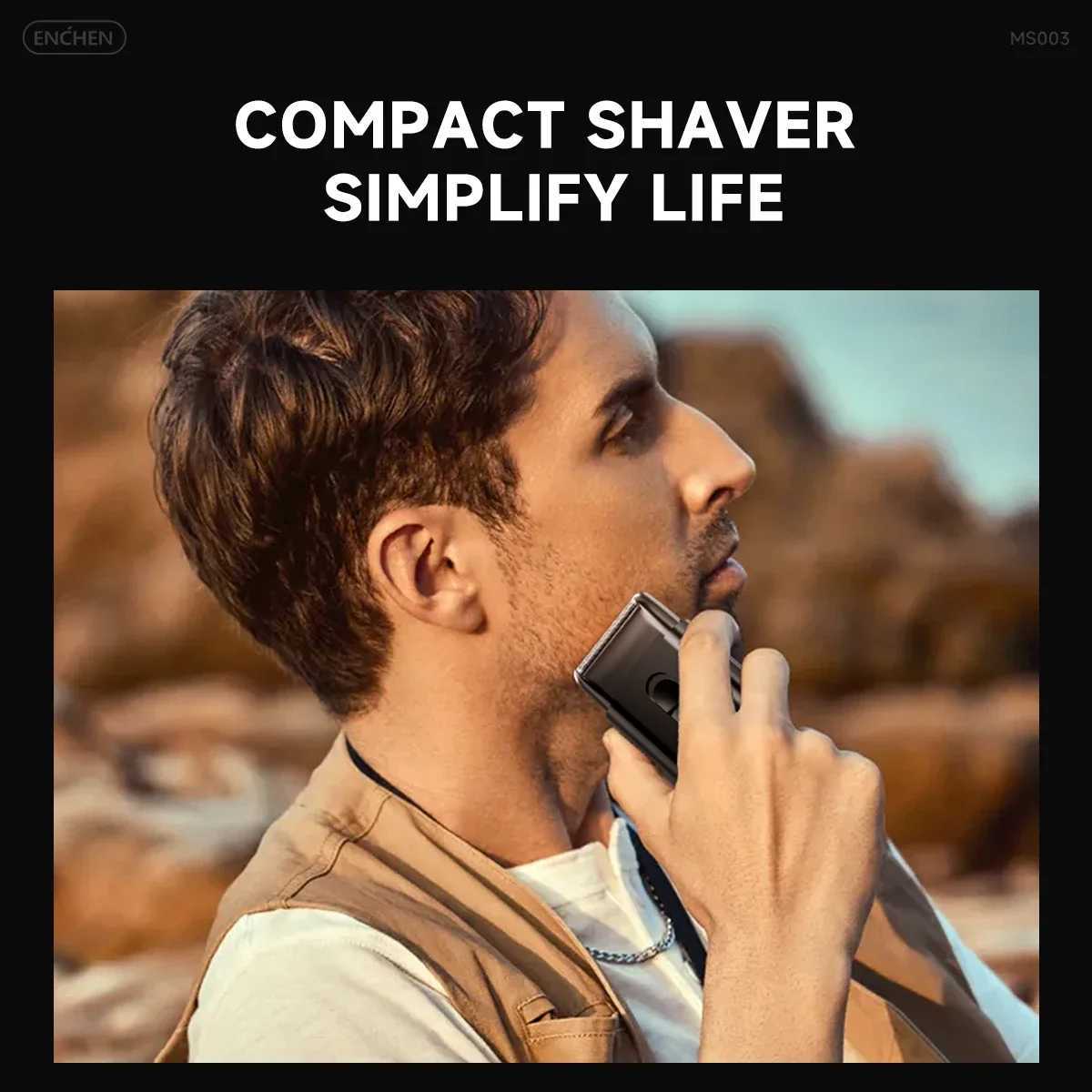 ENCHEN Shaver Professional Pocket Face Shaver Electric Beard Trimmer Portable Mini Shaver Pop-up Trimmer Shaving for Men MS003W250117
