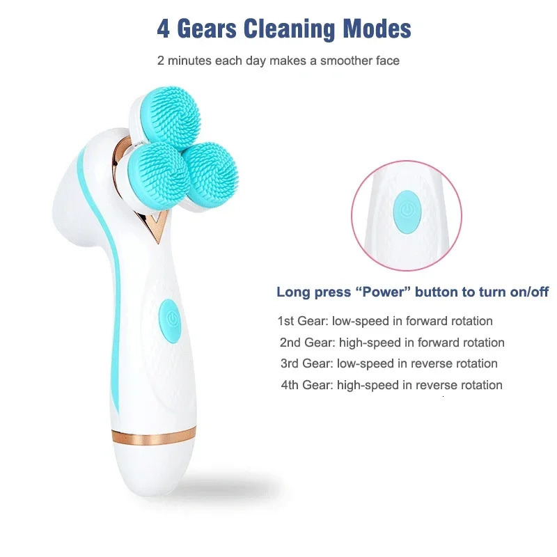 Spin Electric Face Brush Silicone Facial Cleansing Brush For Skin Deep Cleaning Blackhead Removal Pore Cleaner Beauty Face Tools 250121