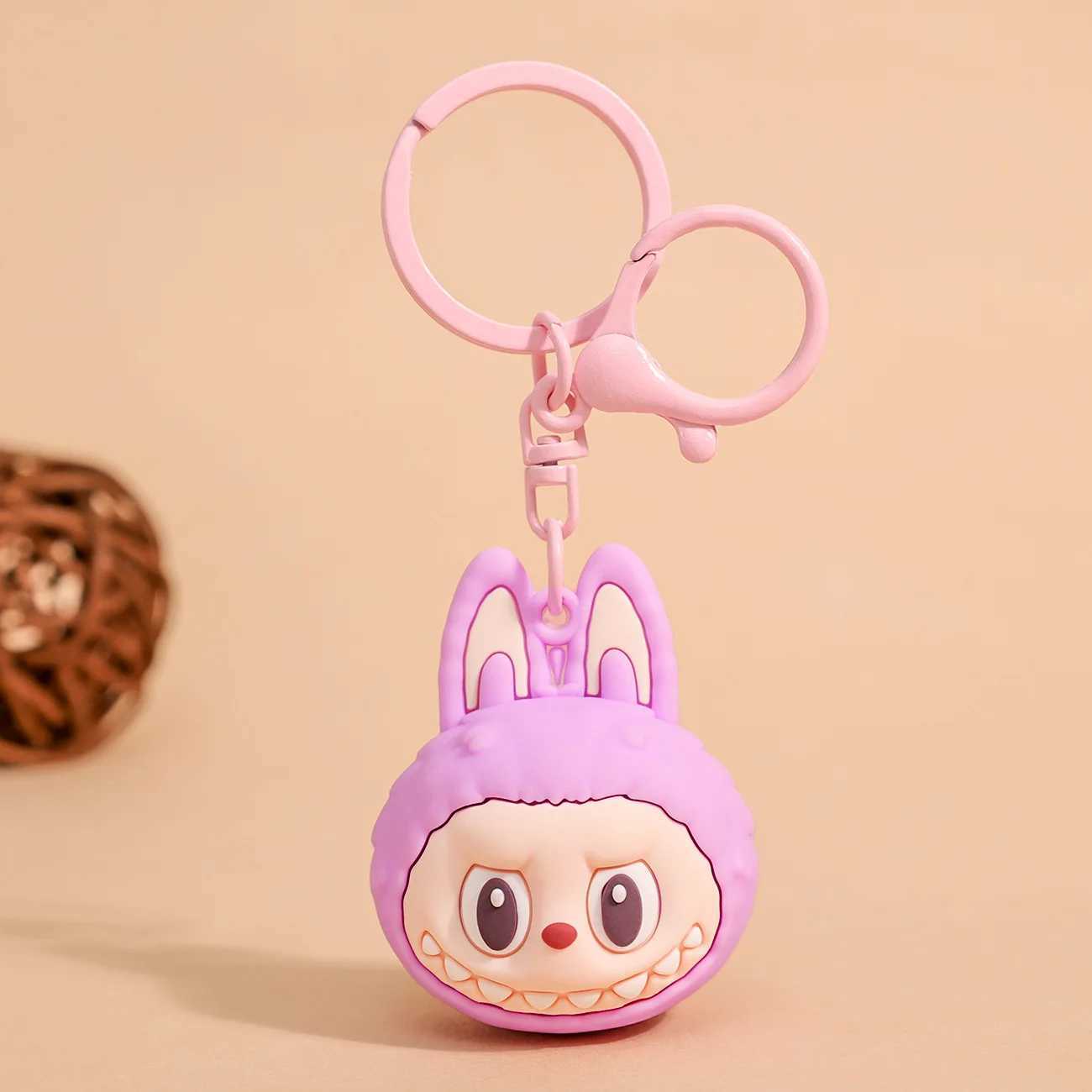 Cartoon Labubu Rabbit Keychain Cute Cybara Rocking Horse Doll Bag Pendant Keyring Funny Bunny Charm Backpack Car Keyfob Gifts W250116