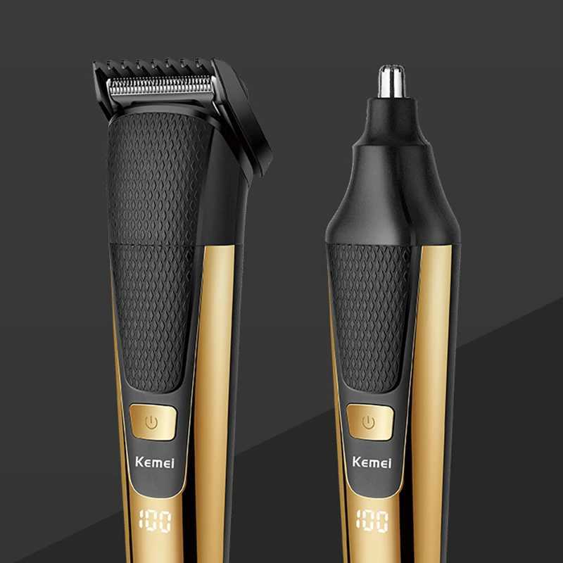 Kemei Multifunctional Men Electric Foil Shaver Gold Reciprocating Razor Nose Ear Trimmer 3 In 1 USB Hair Cutting Mane ClipperW250117