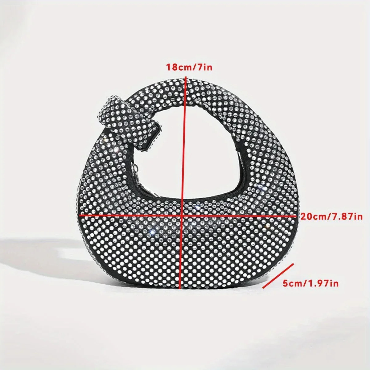 Mini moon style dinner bag with niche lightweight diamond encrusted dumpling shaped bag hand-held small bag for wedding 250110