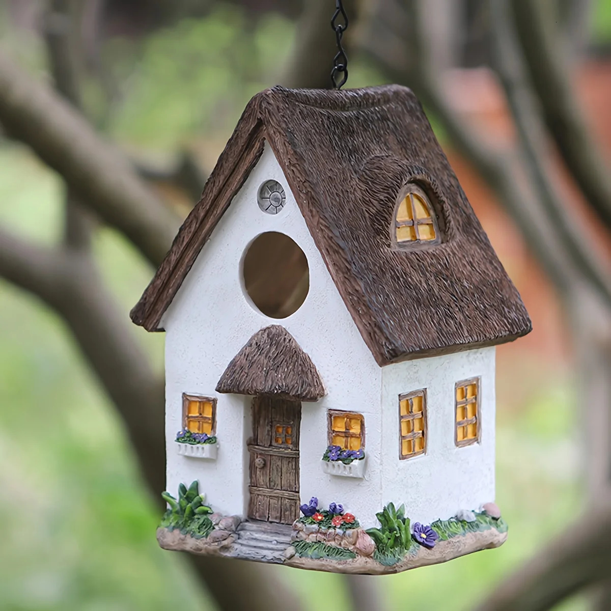 Outdoors Decorative Bird House Hanging Birds Feeder Resin Yard Country Crafts Landscape Ornaments Bird Parrot Nest Box 250121