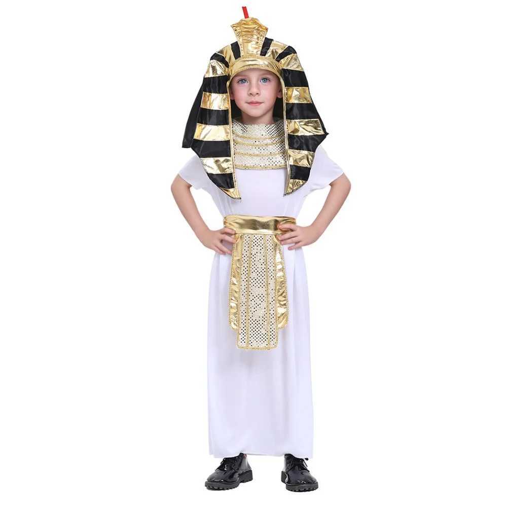 Child Boy Ancient Egyptian King Pharaoh Cosplay Kids Fancy Dress Halloween Ball Historical Theme Party Costume W250117