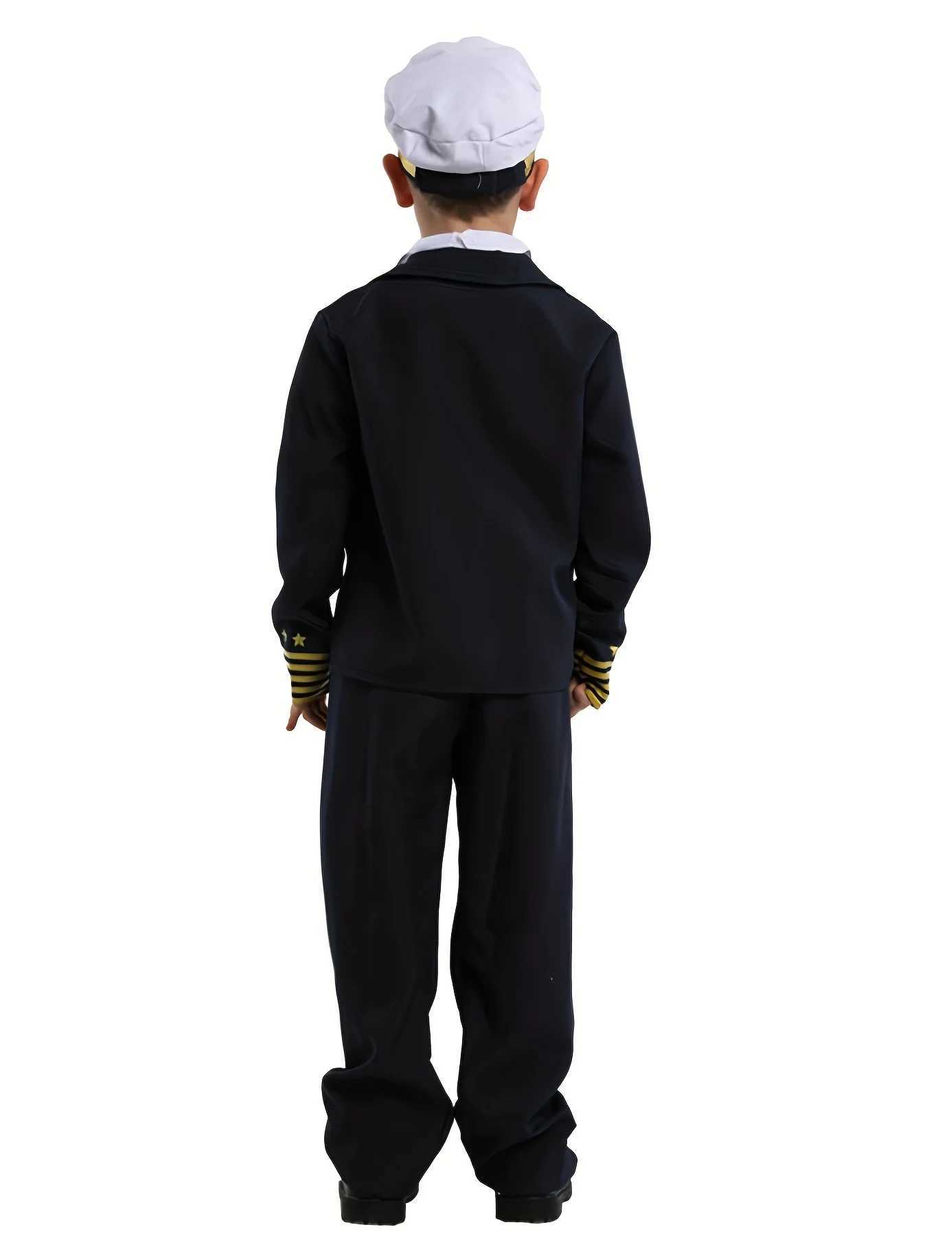 Kids Pilot Costumes Children Cosplay for Boys Girls Flight Attendant Costume Airplane Aircraft Air Force Performance Uniforms W250117