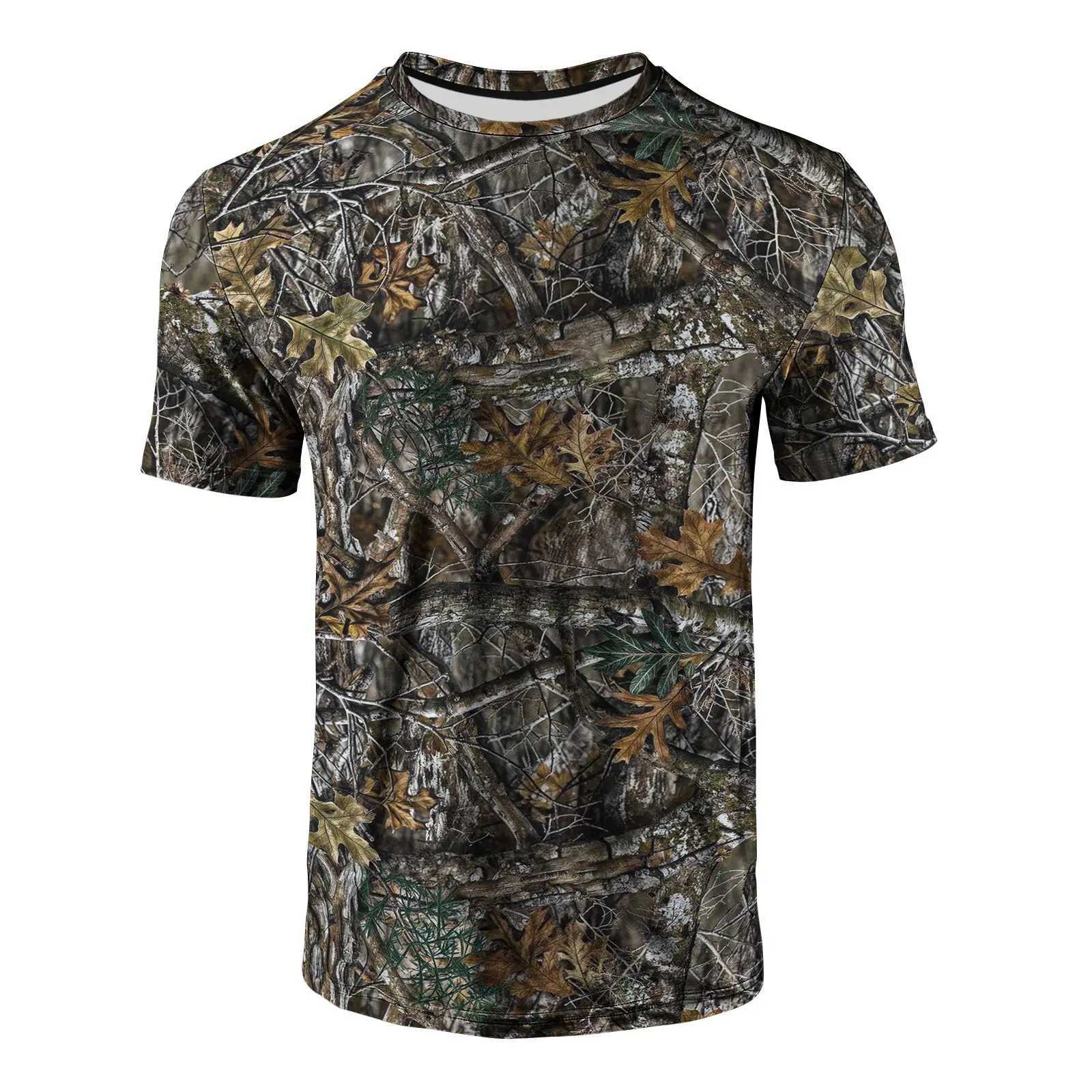 Outdoor Ropa Hombre Mens T-shirt Y2K Tree Camouflage Street Clothing Harajuku Clothing Printed Casual Top W250117
