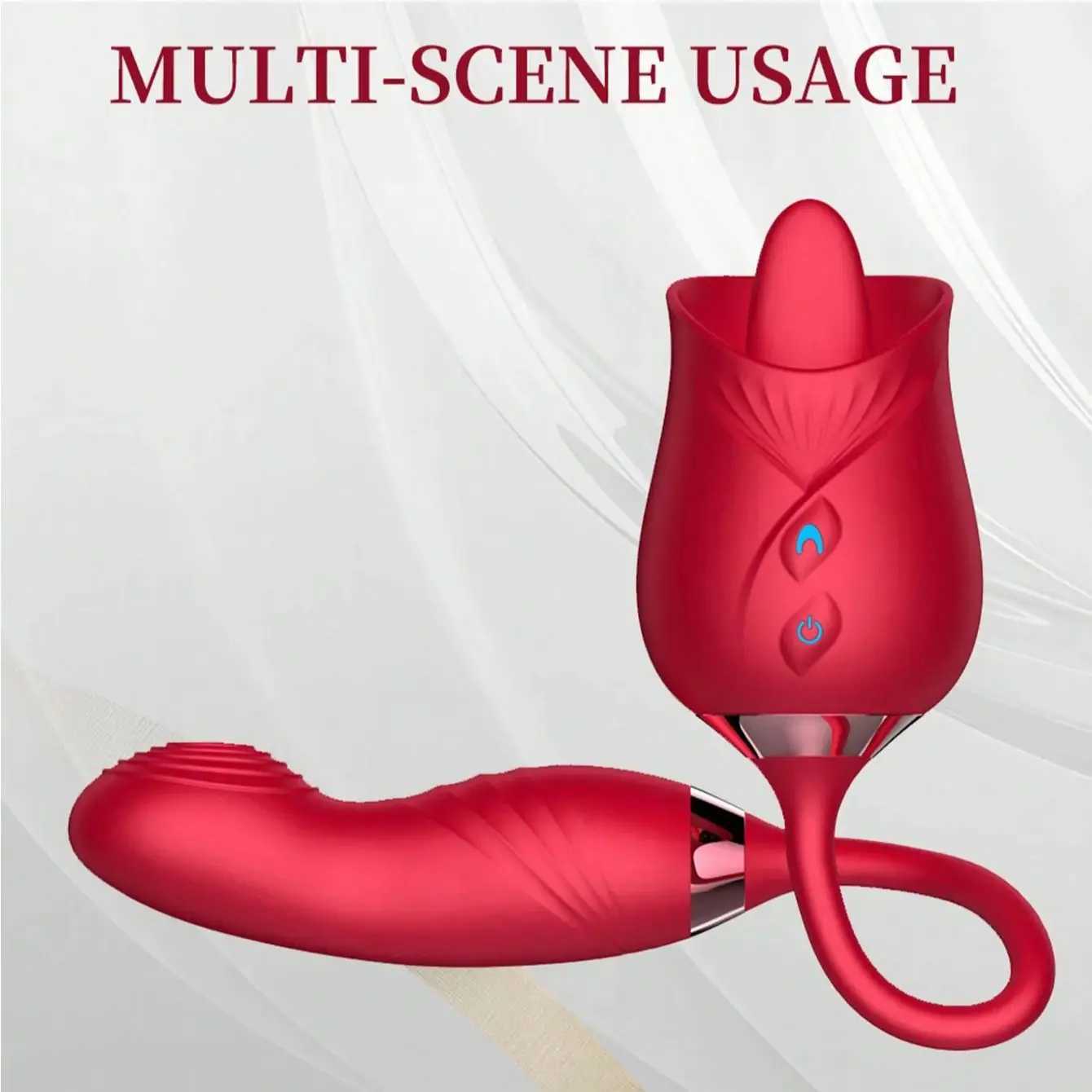 Rose tongue licking vibrator female clitoris G-Spot vaginal dual impact stimulator 10 vibration mode rose masturbator W250117