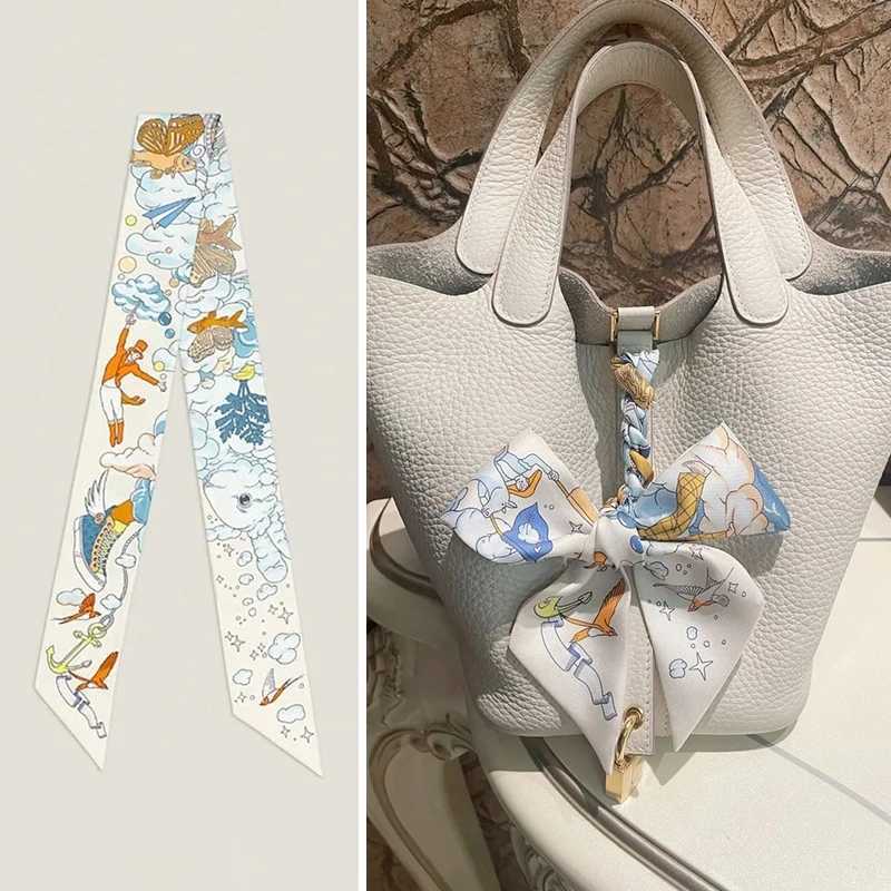 New French fashion full match Korean version Maya jungle silk scarf twill long scarf tie tied with a bag of ribbons W250118