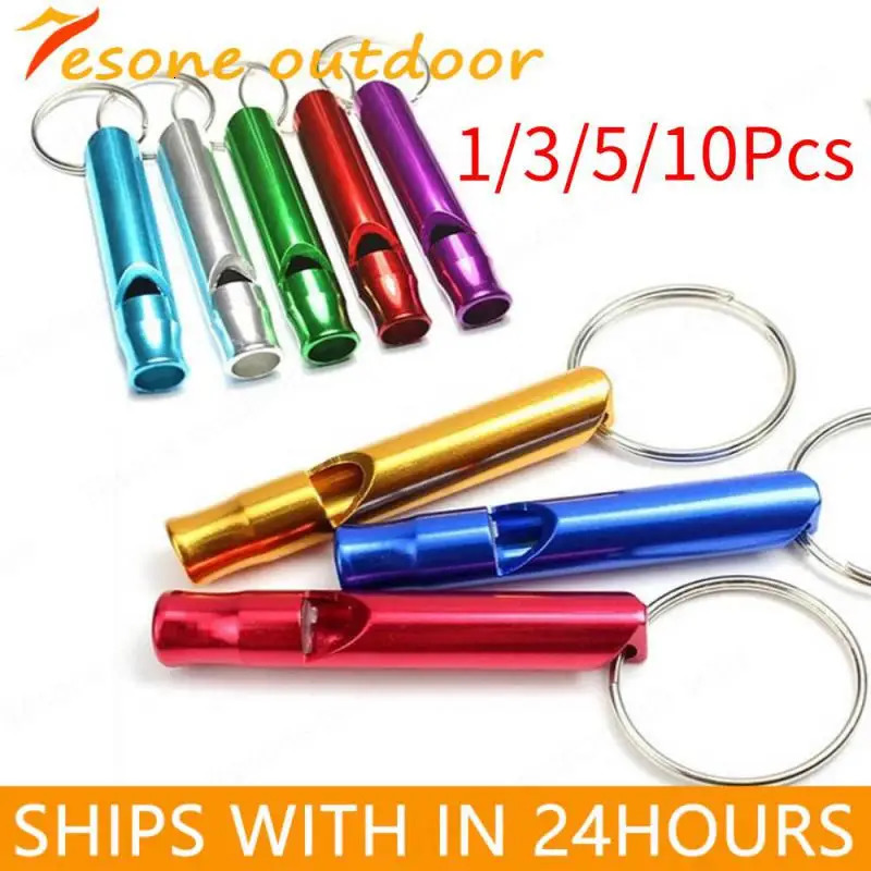 13510Pcs Camping Whistle Tool Outdoor Metal Multifunction Pendant Keychain Keyring Survival Emergency Tools 250107