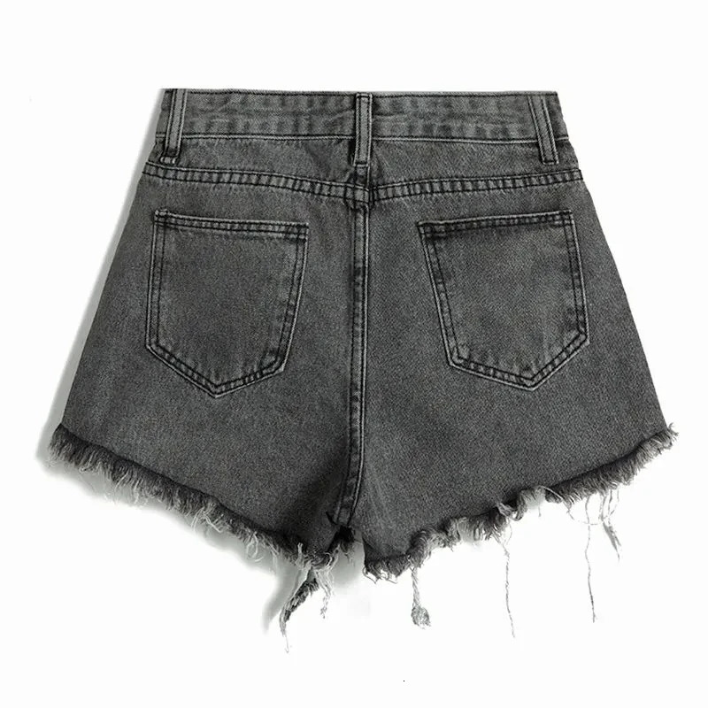Hole Denim Shorts Women Summer Slim Streetwear Irregular Wide Leg Shorts Ladies Korean Fashion High Waist Short Jeans Female 250116