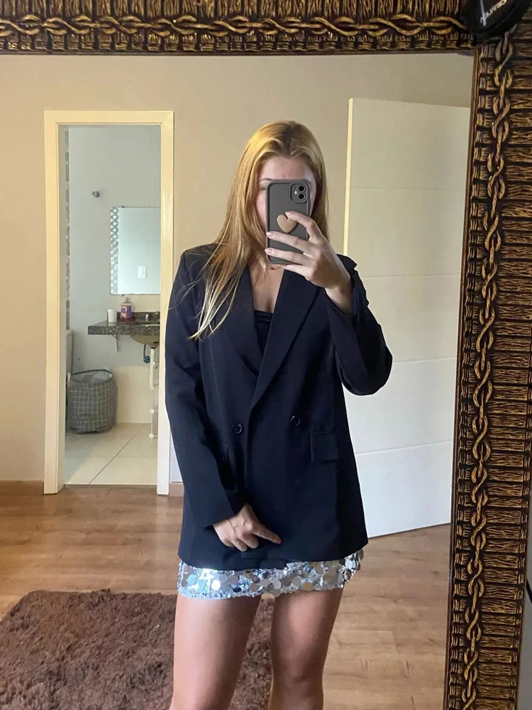 TRAF Blazer Woman Black Beige Khaki Blue Green Gray Women coat Fashion Office Wear Womens Blazers Jacket Outerwears 250109