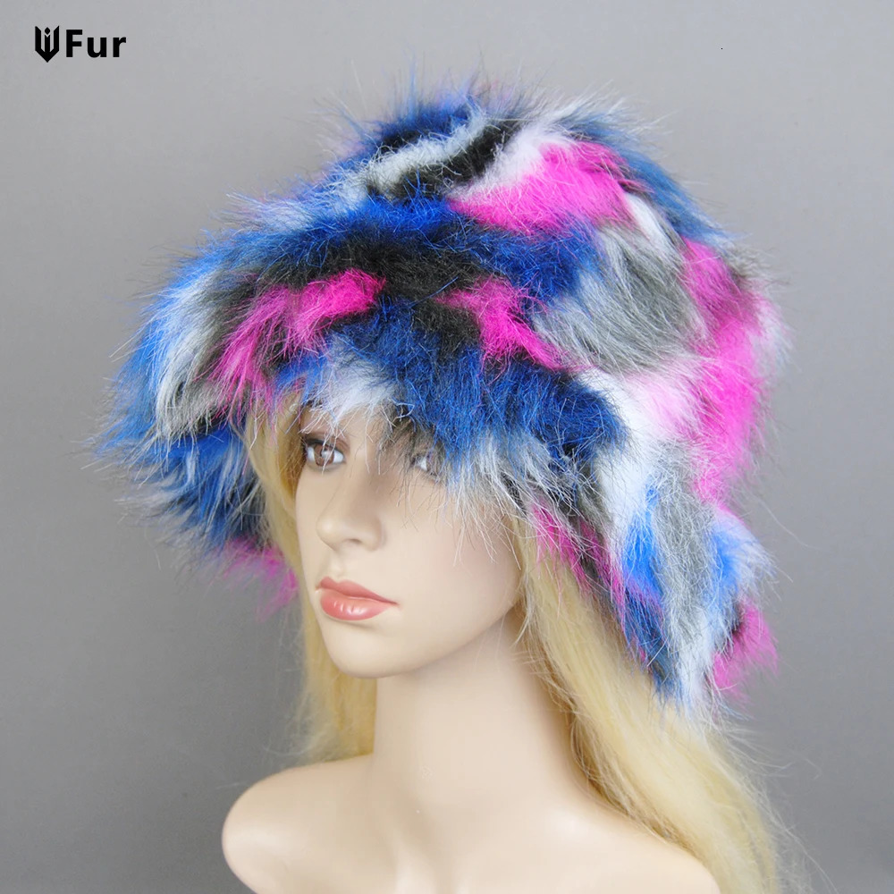 Fox Fur Hat Super Soft Womens Winter Hat Cotton Lining Warm Russian Fashion Ski Bean Plush Solid Color 250109