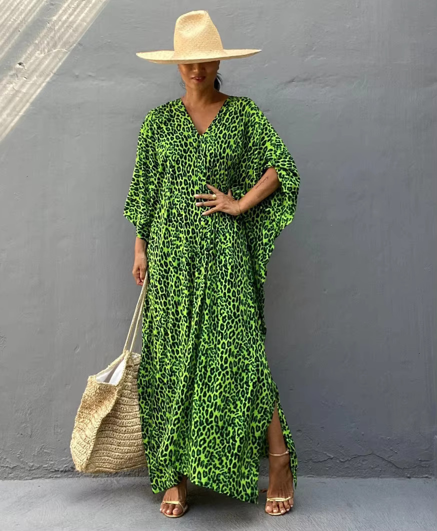 Wehello-Women's Beach Cover Ups For Swimwear, Leopard Kaftan Kimono, Swimsuit Cape, Summer Dress, Beachwear Outfits, Dropship