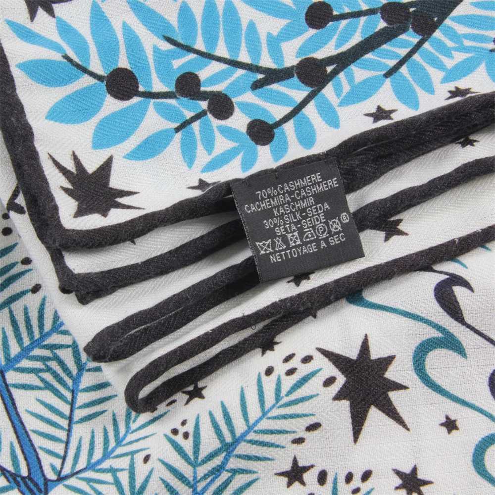 POBING 30% Silk 70% Cashmere Scarf Women Hand Rolled 12 Zodiac Sign Print Square Scarves Wrs Bandana Big Hijabs Female Foulard W250118