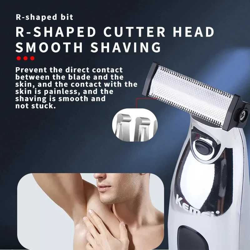 Original Kemei Waterproof IPX7 Design 2-in-1 Mens Beauty Electric Set Facial and Body Wet and Dry USB Charging ShaverW250117