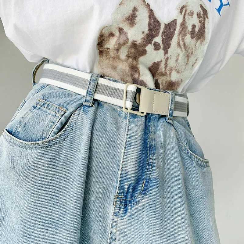 Student canvas belt rainbow nylon belt outdoor girl belt jeans belt cute clothing accessories W250120