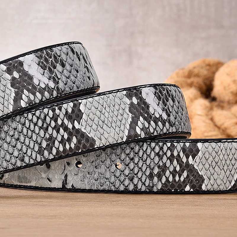 Mens luxury snake pattern design mens leisure accessories denim leather western belt buckle metal W250120