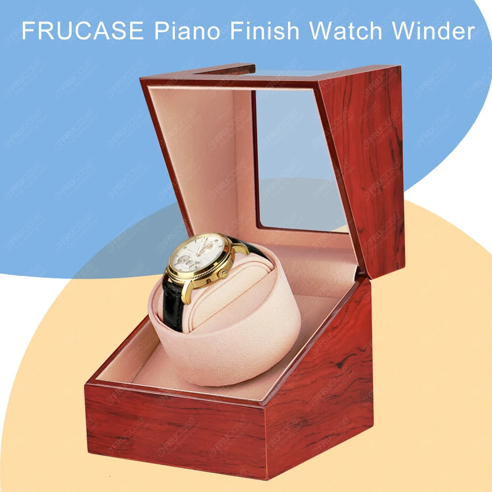 FRUCASE Wooden Watch Winder for Automatic Watches Watch Box Automatic Winder Use USB Cable / with Battery Option 250121