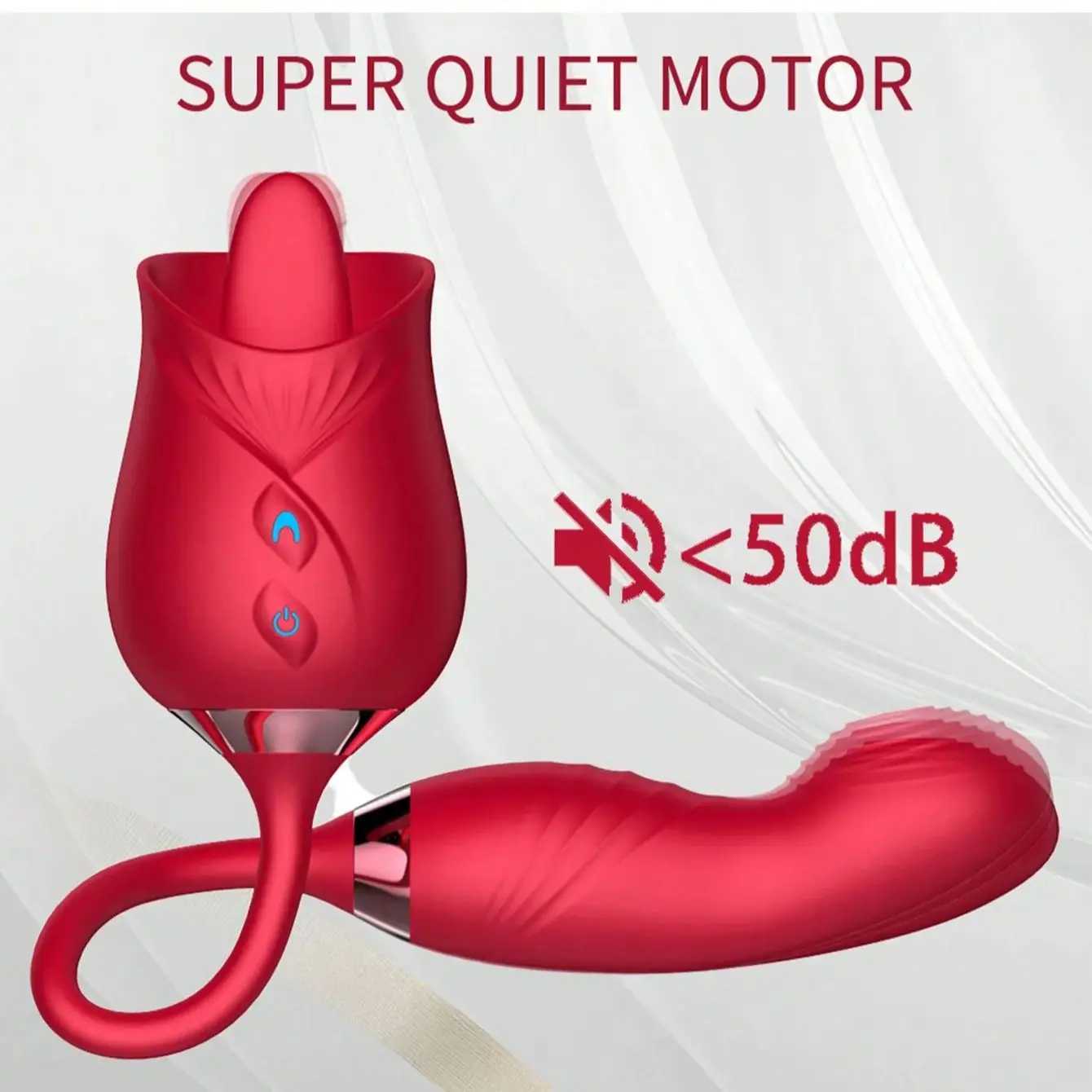 Rose tongue licking vibrator female clitoris G-Spot vaginal dual impact stimulator 10 vibration mode rose masturbator W250117