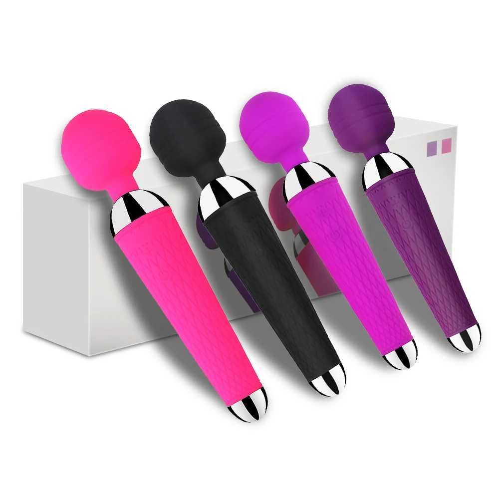 Powerful Oral Clit Vibrators USB Charge Av Magic Wand Vibrator Anal Massager Adult Sex Toys For Women Safe Silicone Sex Product W250117