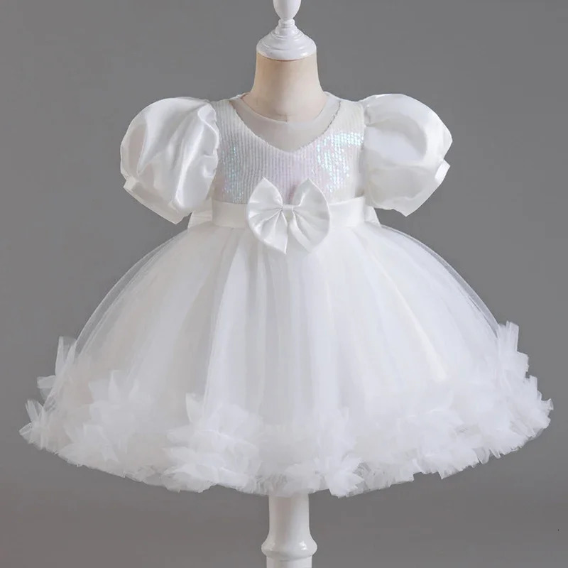 Sequin Girls Dress Ruffles Elegant Toddler Kids Birthday Princess Dress 1-5 Yrs Tulle Tutu Gowns Wedding Party Babys Dresses 250115