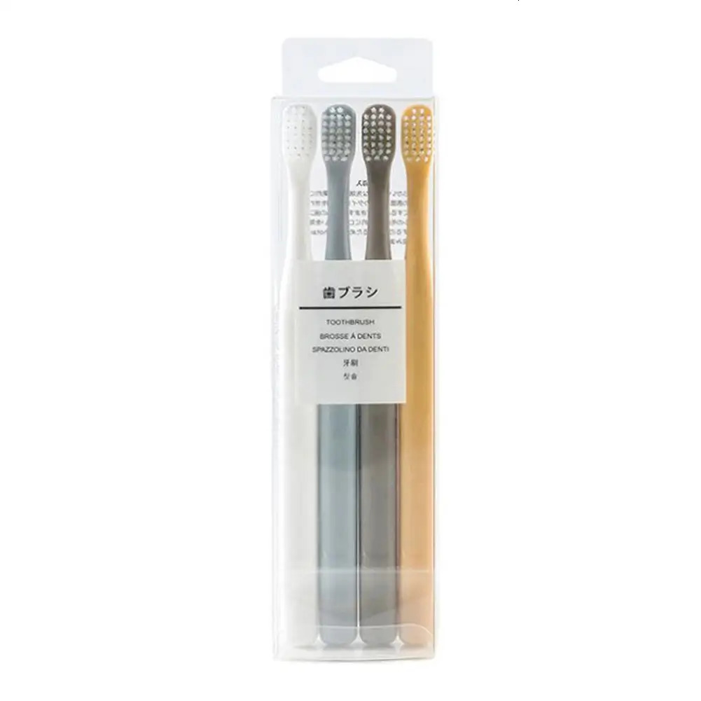 4Pcsset Soft Bristle Small Head Toothbrush Family Travel Brush Tooth Care Oral Hygien Supplies 250115