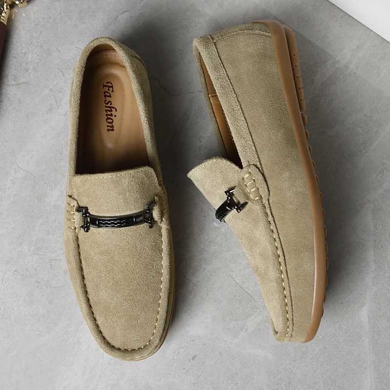 Suede Leather Man Loafers Luxury Casual Shoes for Men Comfy Handmade Boat Flats Slip Driving Shoes Leisure Walk MaleXJ250118