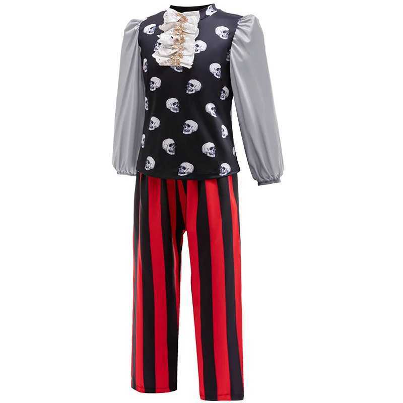Boys Buccaneer Pirate Captain Hook Costume Cosplay Kids Halloween Purim Fancy Dress 4-10Years Carnival Party Fancy Costume W250117