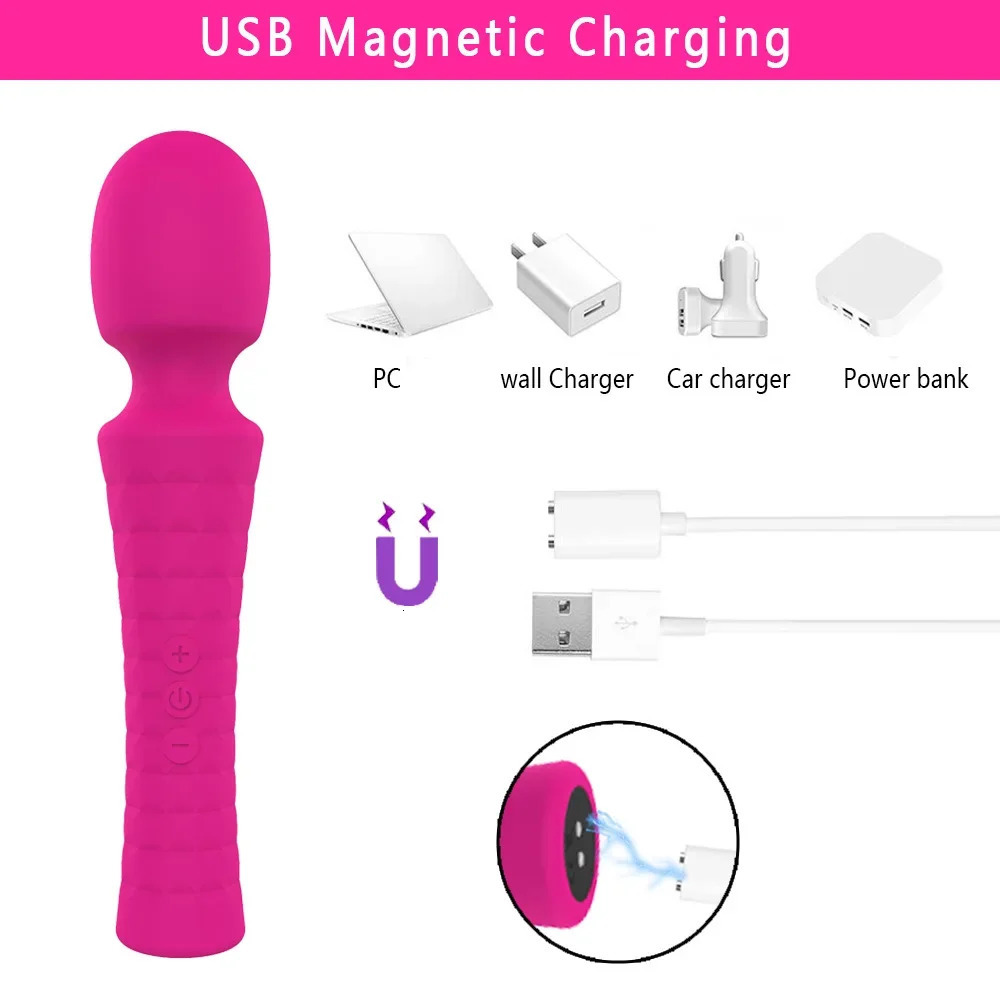 8 Frequency 5 Speed Vibrators Rechargeable Female G Spot Vagina Clitoris Stimulator AV Stick Masturbation Massage Stick Sex Toys 250114