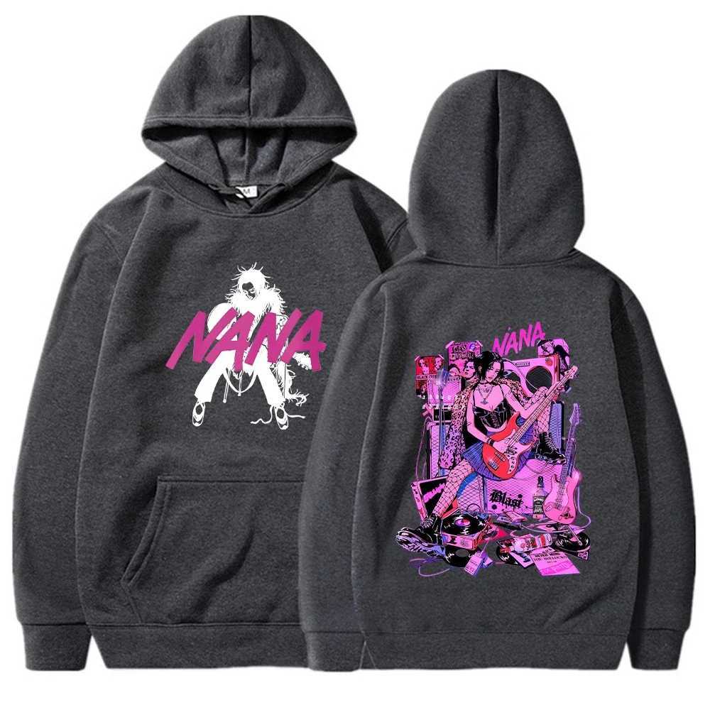 Mens and womens Nana print hoodies long sleeved sweaters retro style Y2K Harajuku aesthetic neutral W250117