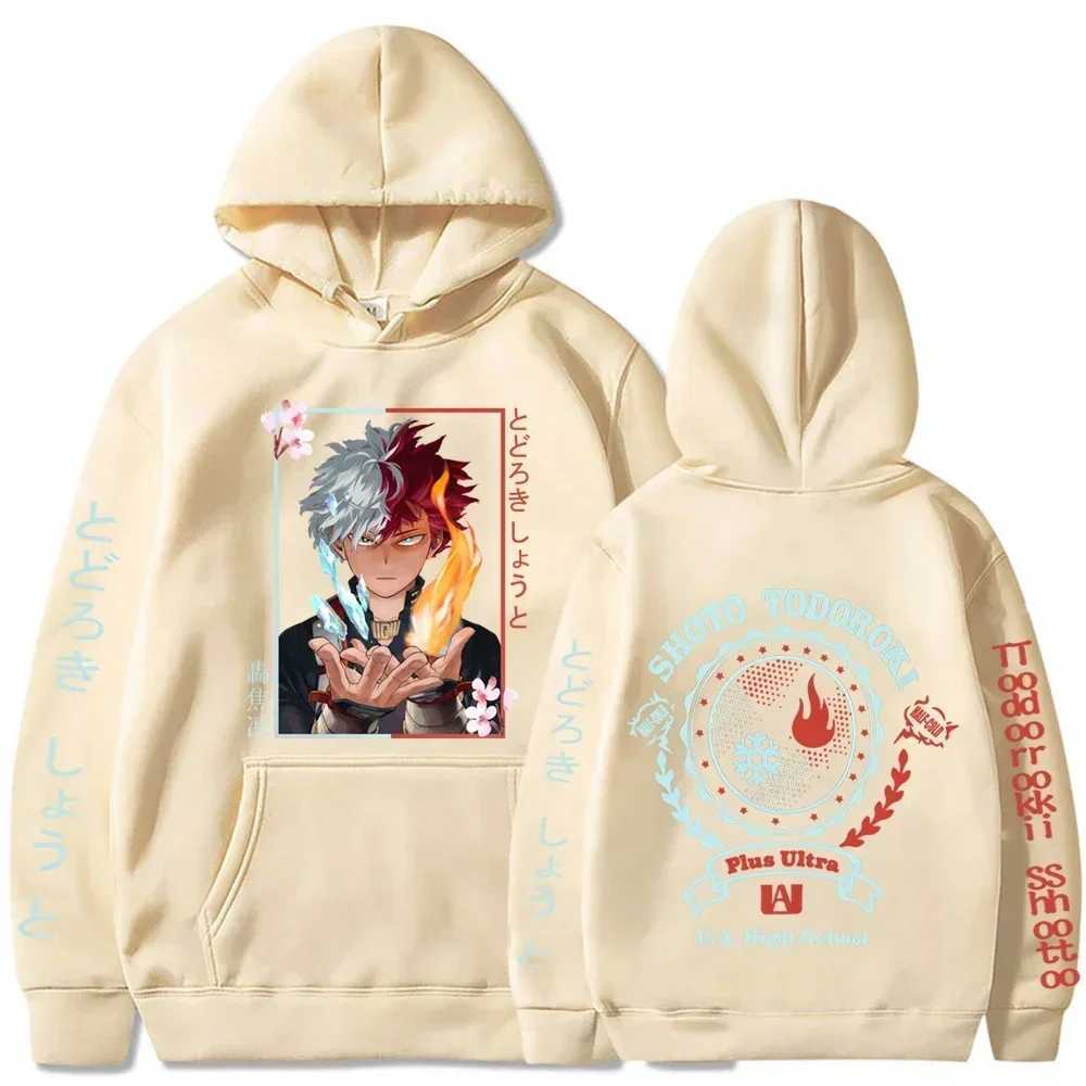 Anime My Hero Academia Todoroki Shoto Cool Hoodies Sweatshirts Women UA High School Harajuku Aesthetic Y2k Winter Warm Hoodies W250117