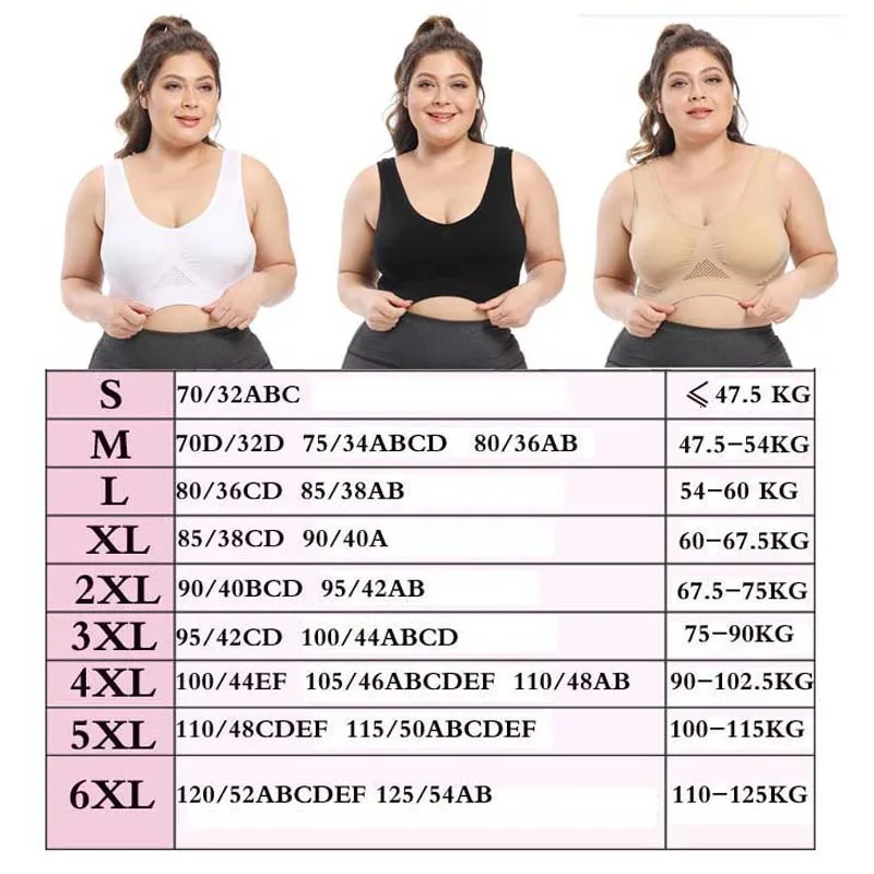 3pcs Bras For Women Plus Size Bra With Pads Seamless Underwear Active Brassiere Breathable Mesh Wireless Vest 250122