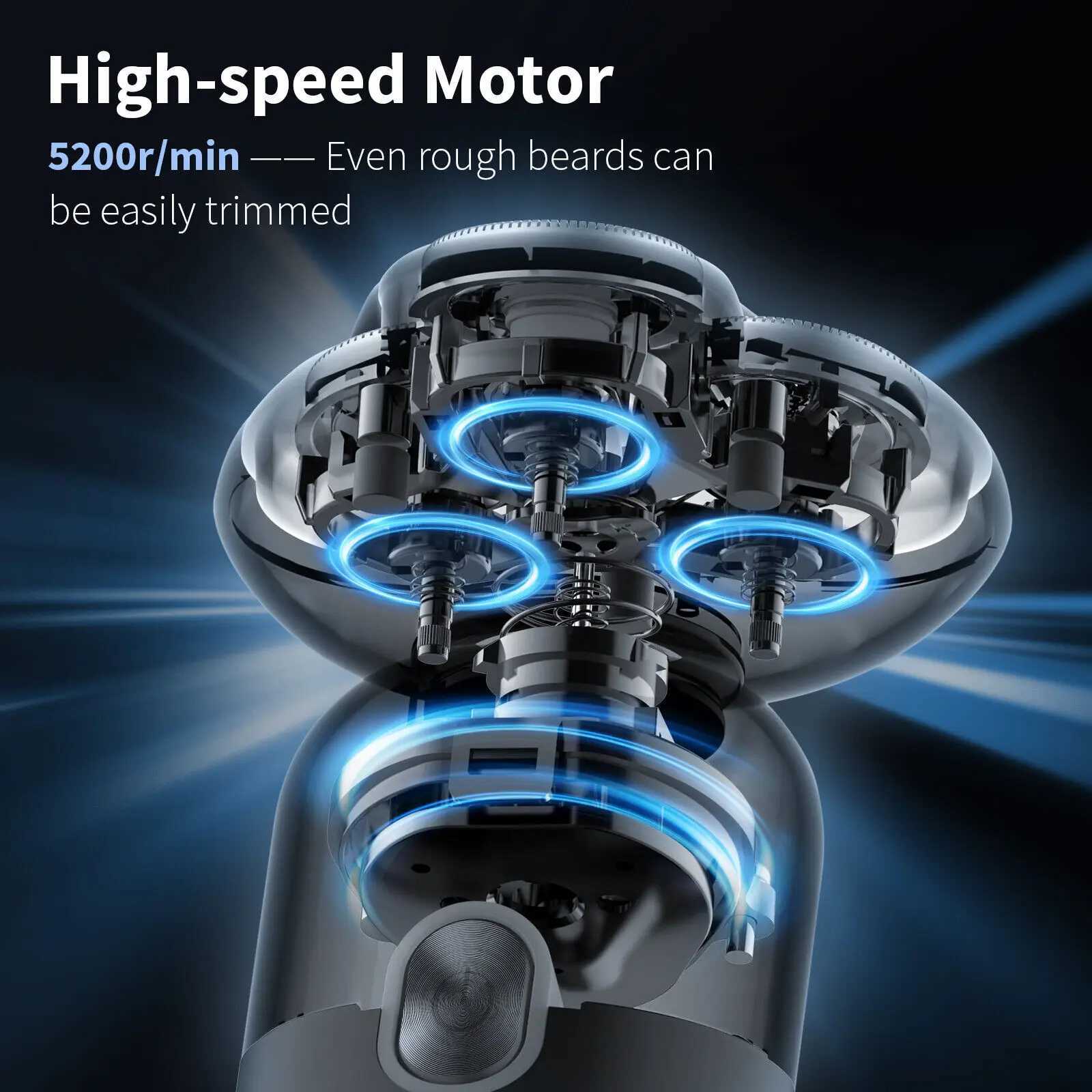Sejoy Electric Shaver For Men Magnetic 3d Floating Cutter Head Razor Wet Dry Rechargeable Beard Trimmer Mens Electric ShaverW250117