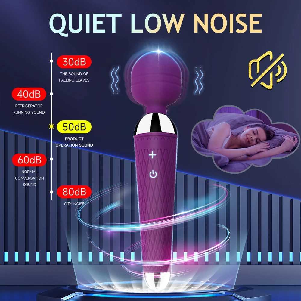 Powerful Oral Clit Vibrators USB Charge Av Magic Wand Vibrator Anal Massager Adult Sex Toys For Women Safe Silicone Sex Product W250117