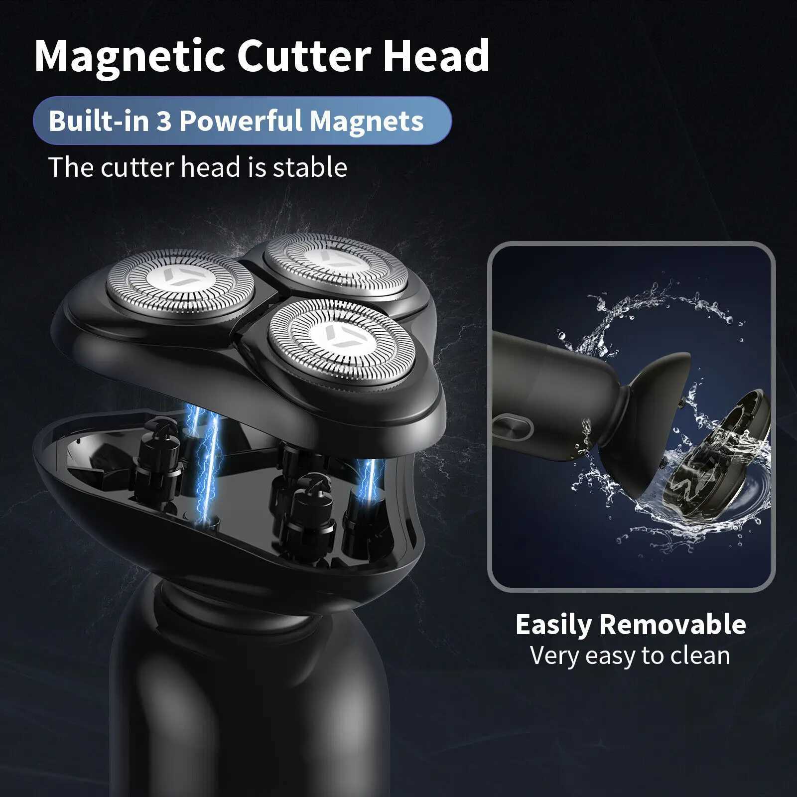 Sejoy Electric Shaver For Men Magnetic 3d Floating Cutter Head Razor Wet Dry Rechargeable Beard Trimmer Mens Electric ShaverW250117