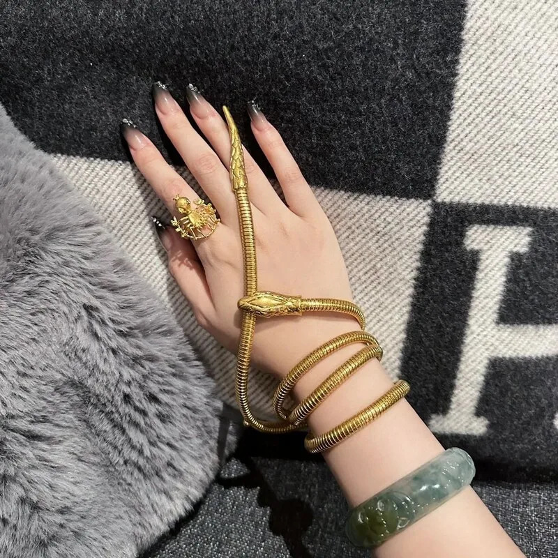 Fashion accessories snake head waist chain pure copper womens thin waist chain multi-purpose accessory snake head gold chain 250117