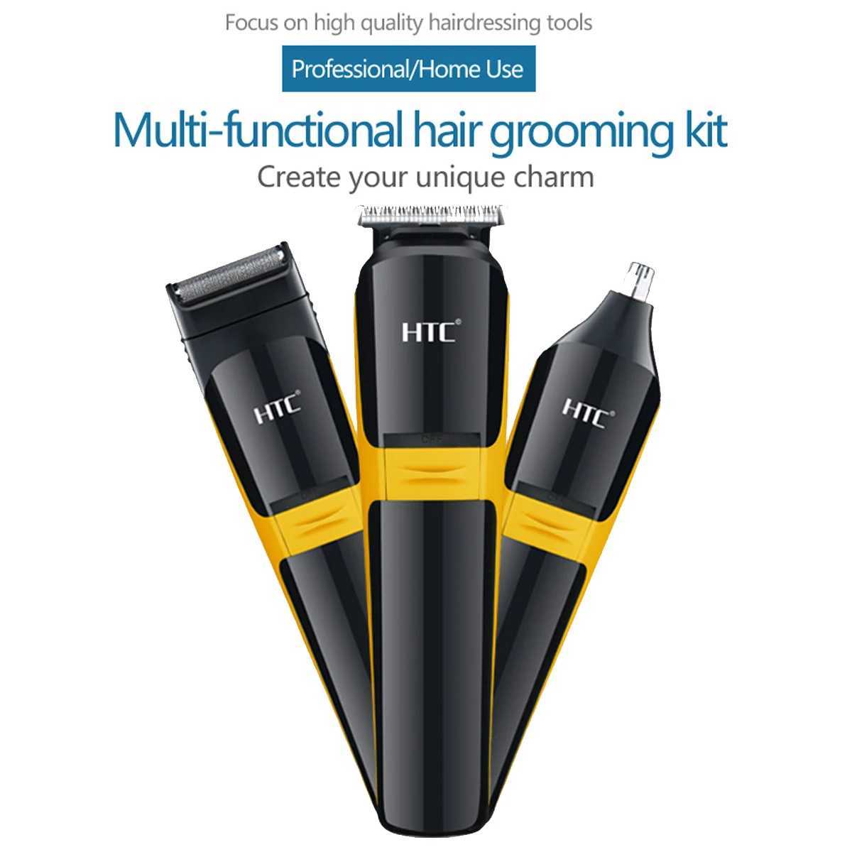 HTC USB 3 In 1 Electric T- Hair Trimmer/Foil Shave/Nose And Ear Trimmer Business Travel Facial Care Razor Shaving ManeW250117