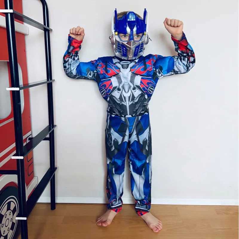 Disguised Optimus Prime costume boy muscle transformer costume stuffed character jumpsuit children W250117