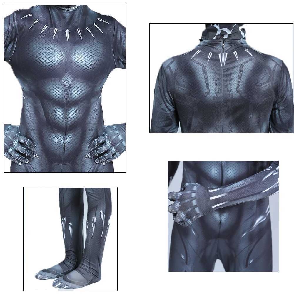 Boys Black Panther Tights Superhero Tights Movie Character Cosplay Justice Hero Mask Set Halloween Dress Up Kids Fantasy Costume W250117