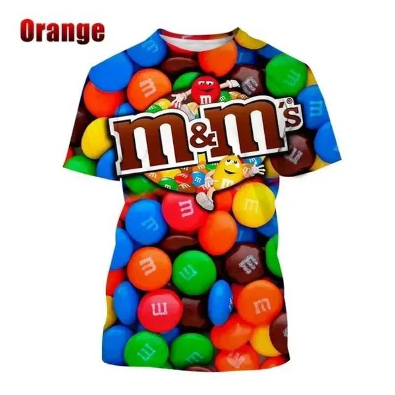 M ms Chocolate Beans Mens T-shirts 3D Print Fashion Short Sleeve O-Neck Hip Hop Oversized Harajuku Y2K T Shirt Unisex Clothes W250117