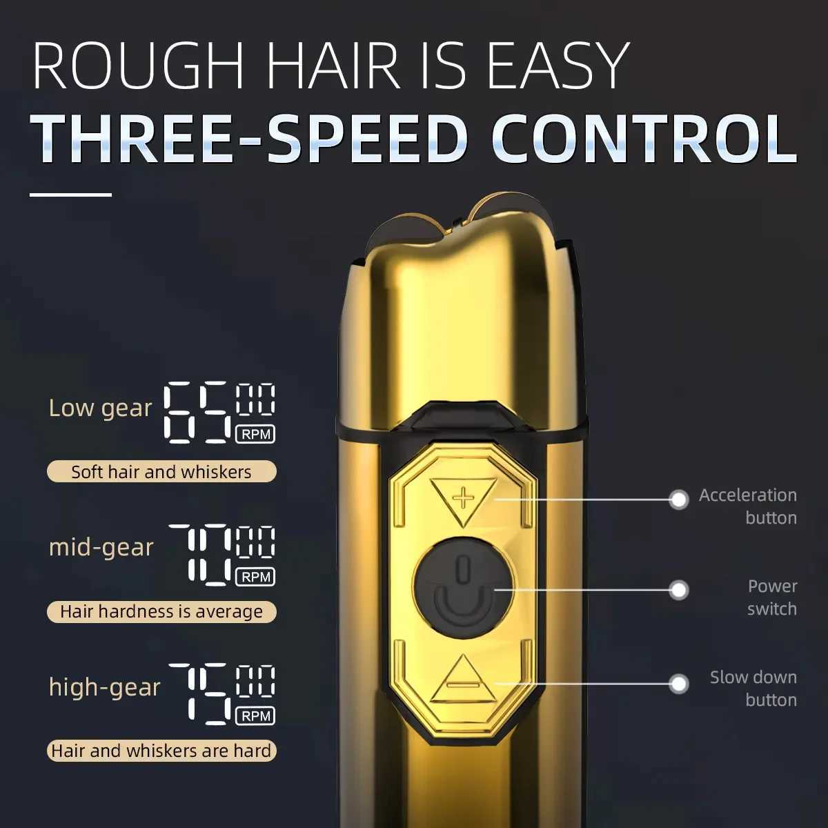 Kemei electric bald shaver hair cutting foil shaver LCD display screen cordless mens shaver USB charging beard trimmerW250117