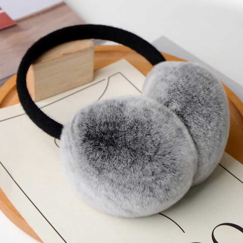 MPPM Natural 100% Rex Rabbit Fur Earmuffs Winter Accessories for Women Winter Ear Muffs Fluffy Earmuff Ear Cover for Winter 250122