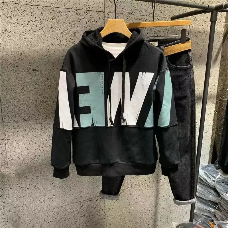 Harajuku Fashion Warm Autumn Male Hoodie High Quality Sweat Shirt Clothing Deals Korean Style Emo Mens Hooded Sweatshirt 250117