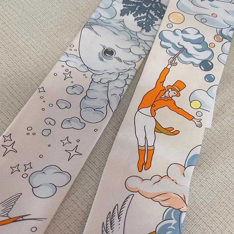 New French fashion full match Korean version Maya jungle silk scarf twill long scarf tie tied with a bag of ribbons W250118