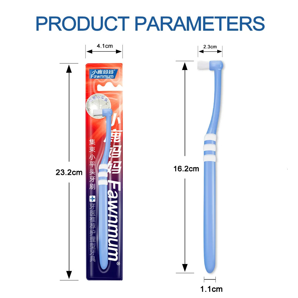 Fawnmum 1PC Dental Orthodontic Toothbrush With Pointed and Flat Head Professional Cleaning Brush Between Teeth Oral Hygiene Tool 250115