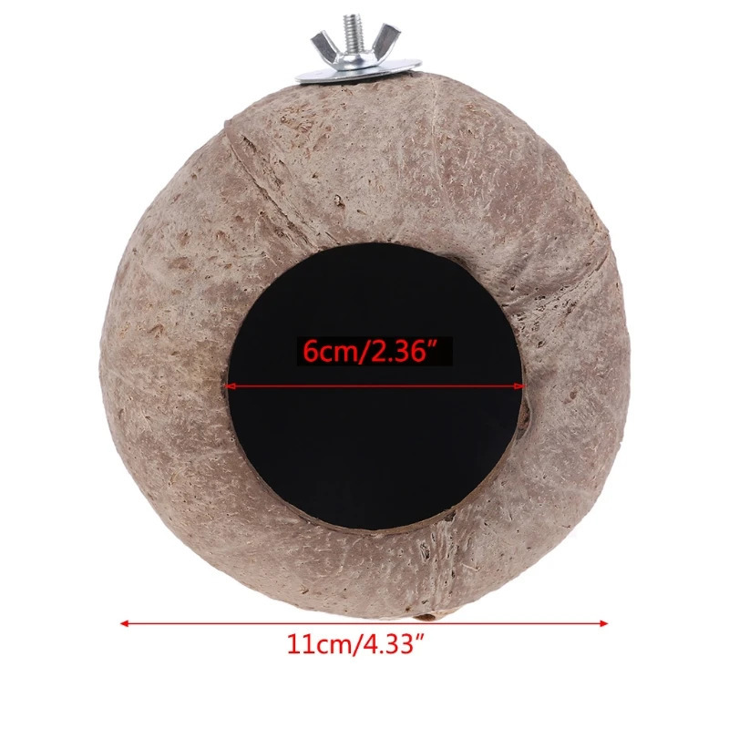Parrot Nest Natural Coconut Shell House Cage Feeder Parakeet Birds Squirrel Hamster Toys Pet Breed Decoration Supplies B03E 250121