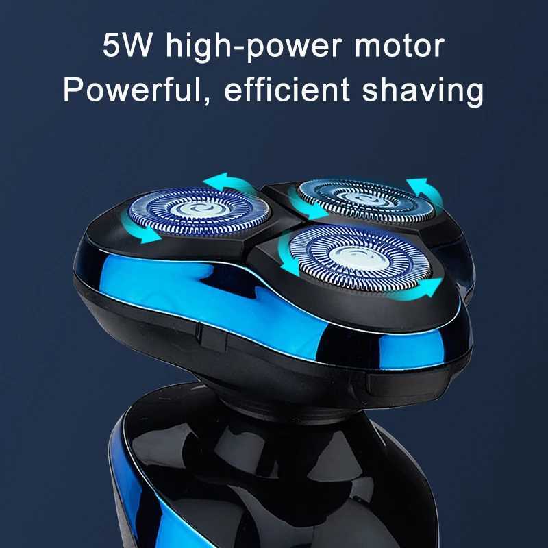 Portable Electric Shaver Nose Hair Trimmer Intelligent Digital Display USB Charging Beard Trimmer Wet And Dry Dual-use RazorW250117
