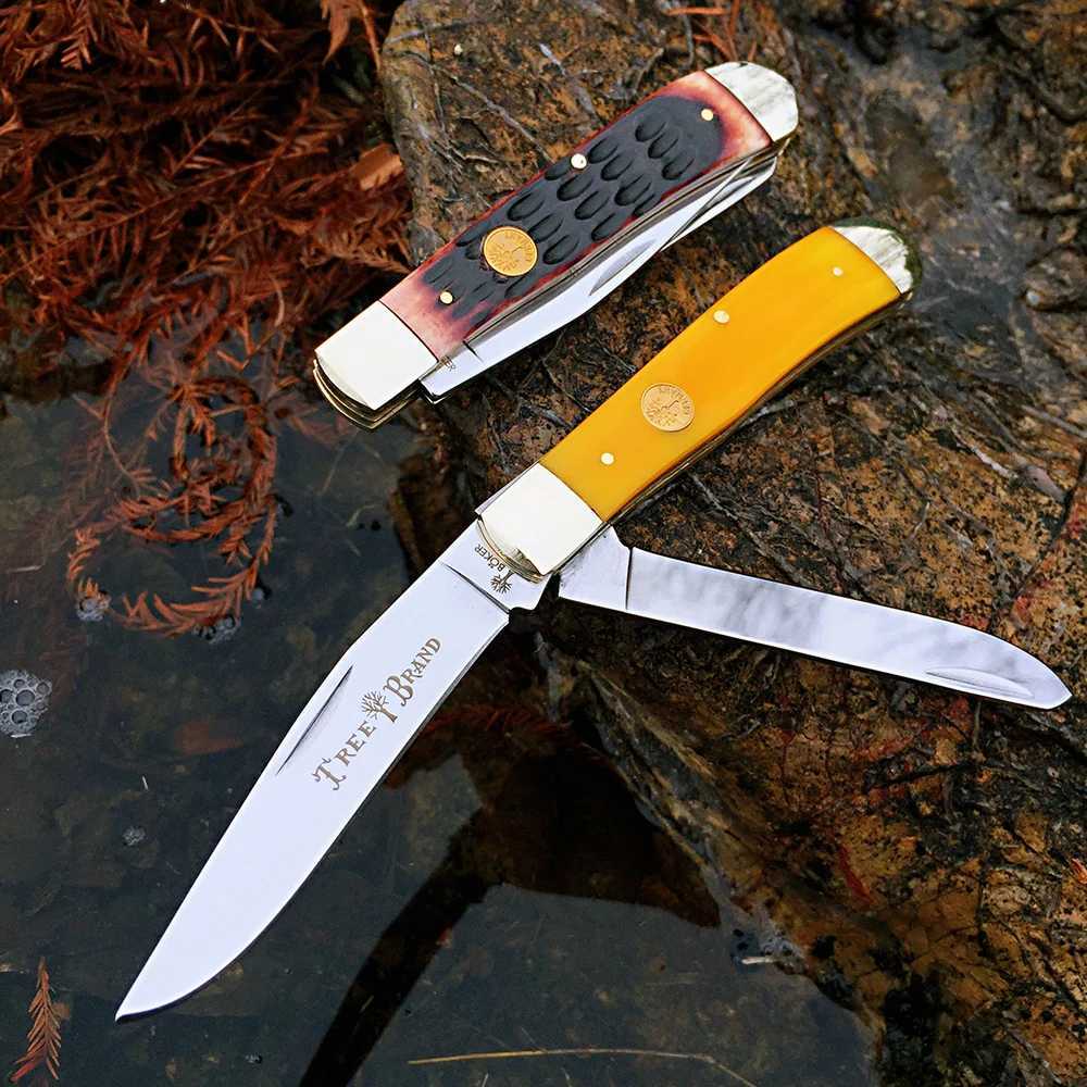 Watchman Knife Bone Slip Joint Multi Blade Folding Pocket Knives with Traditional Tree High qualityXJ250307