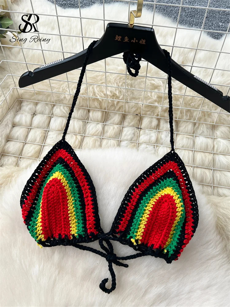 SINGREINY Tassel Knitted Beach Set Mini CamisLong Sheath Skirt Fashion Ladies Hollow Out Vacation Styles Sexy Suits 250122